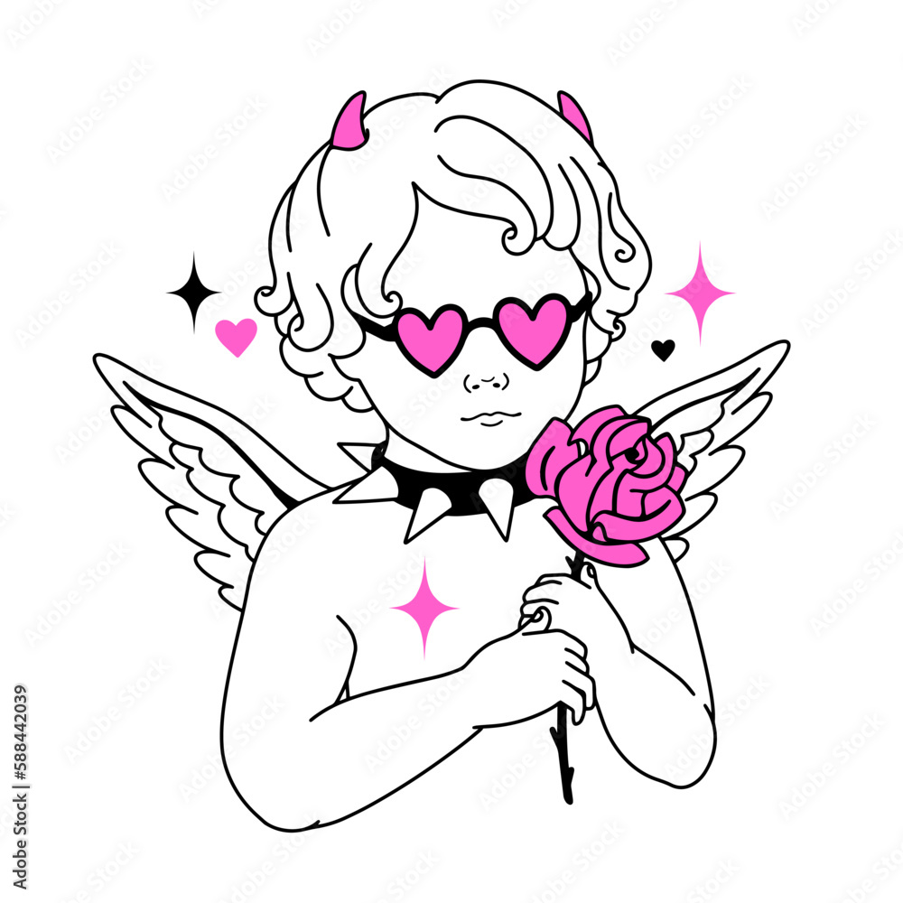 Pink Heart Sunglasses Aesthetic Sticker