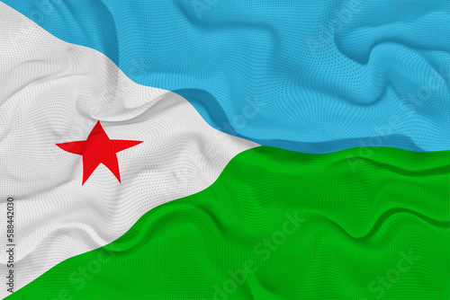 National flag of Djibouti. Background  with flag  of of Djibouti. photo