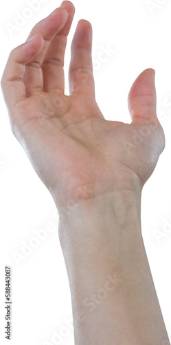 Cropped hand of man pretending to hold invisible object