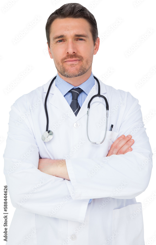 Handsome young doctor with arms crossed Handsome young doctor with arms crossed
