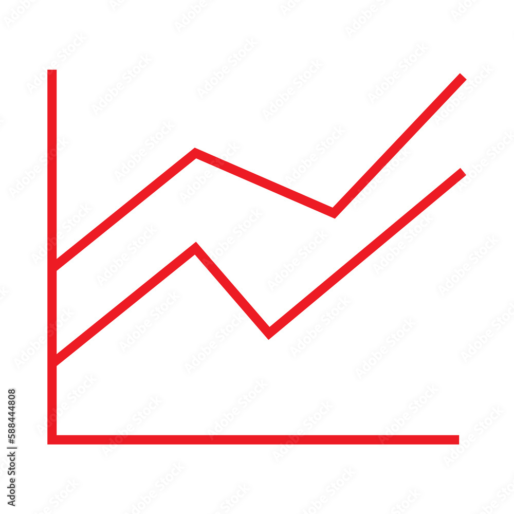 Line graph over white background Line graph over white background