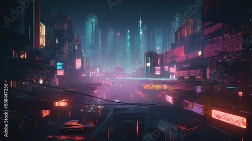 night city traffic AI Generated