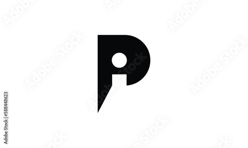 PI logo. Initial letter PI, IP logo vector design
