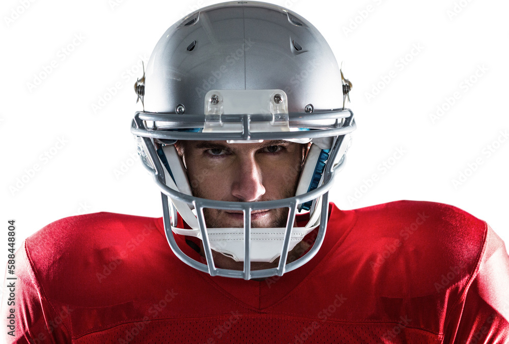 Close-up portrait of American football player