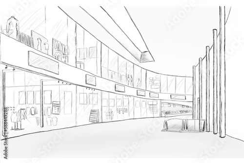 Sketch design of a mall