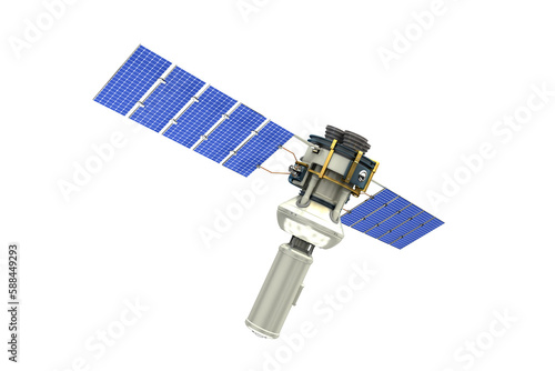 Vector image ofÂ 3d modern solar satellite