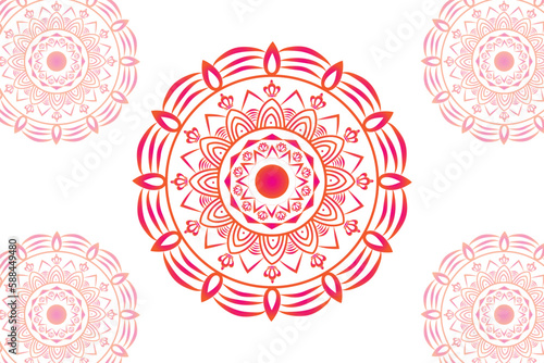 Simple Mandala gradian page. Ornament round mandala. Geometric circle element. kaleidoscope, medallion, yoga, india, arabic. Abstract design template. Sheamless pattern