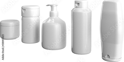 Bottles against white background