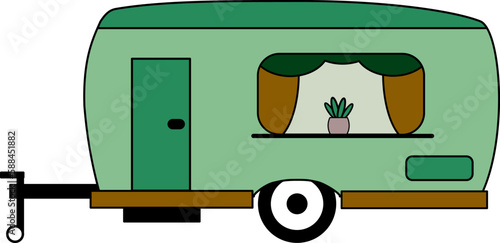 Illustration Wohnwagen Retro