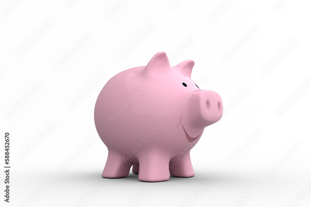 Close up pink piggy bank