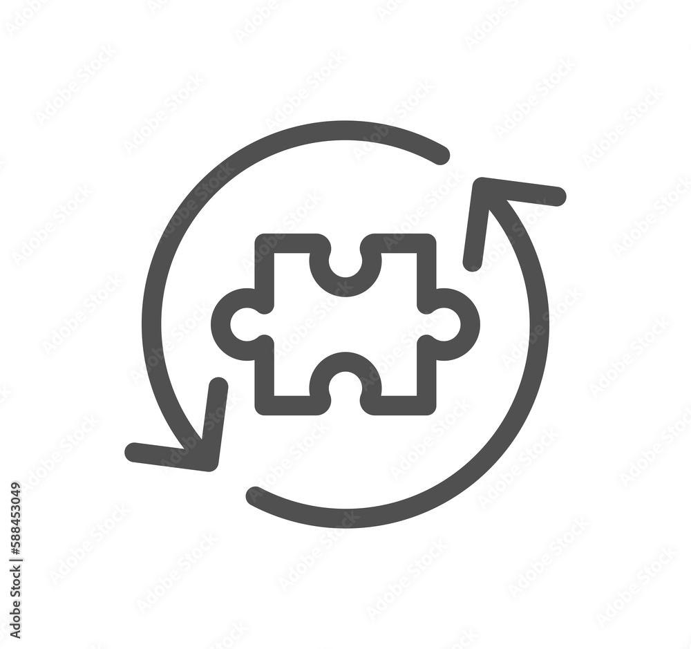 Puzzle related icon outline and linear symbol.
Puzzle related icon outline and linear symbol.