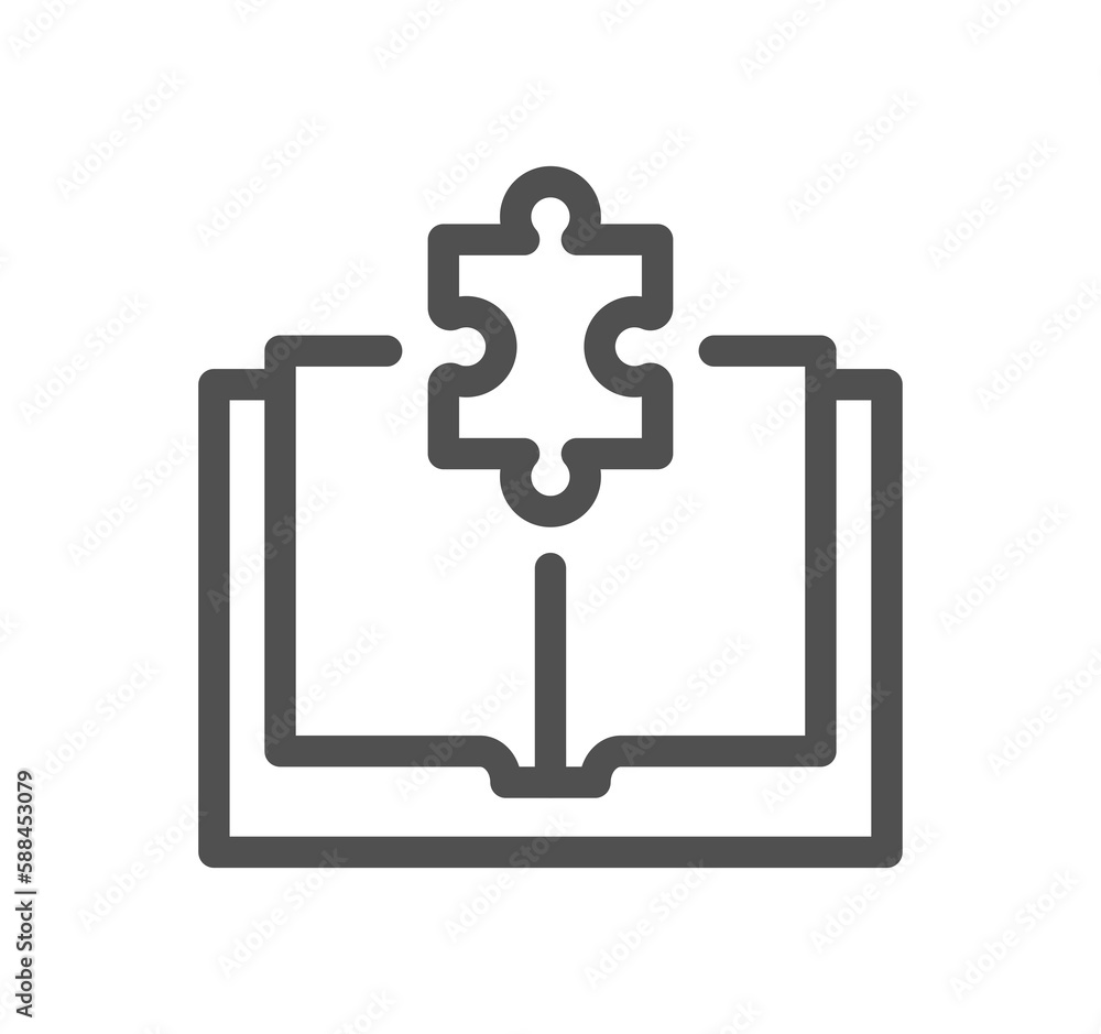 Obraz premium Puzzle related icon outline and linear symbol. 