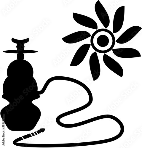 hookah silhouette vector
