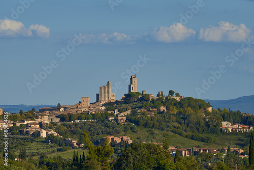 View of the medieval town of San Gimignano in Tuscany in Italy