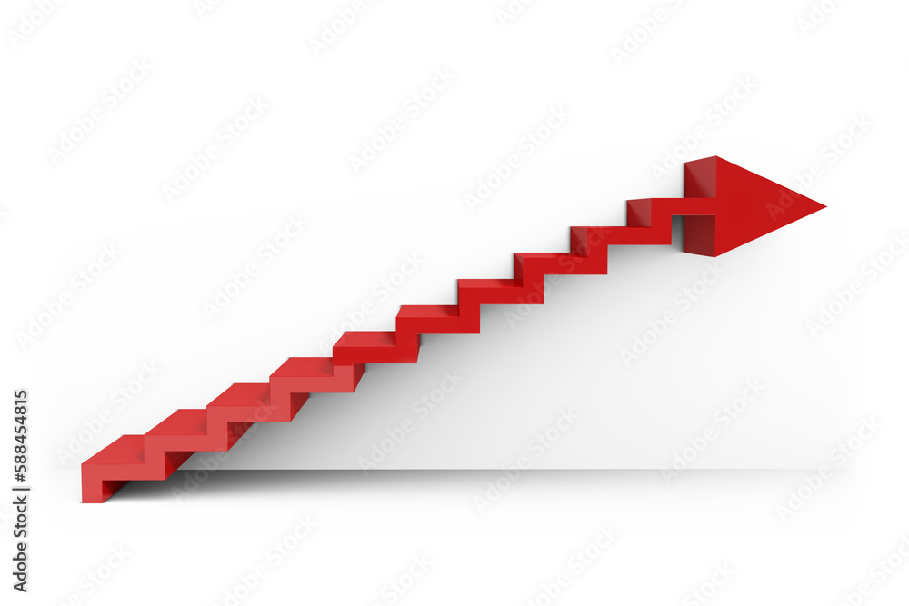 Digitally generated image of steps moving up Digitally generated image of steps moving up