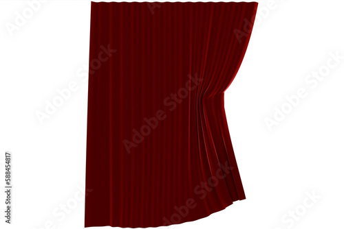 Close up of patterned red curtain