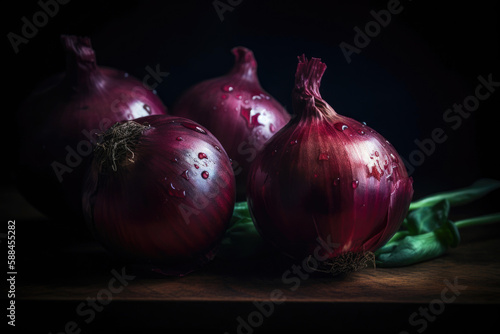 Red onions. Generative AI
