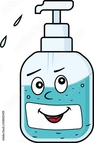 A hand sanitizer mascot character vector image