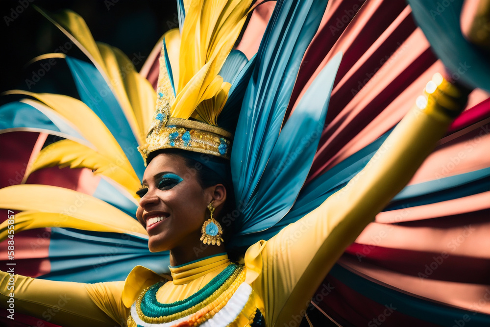 An atmospheric photo of a dazzling hypnotic samba dancer at the Rio ...