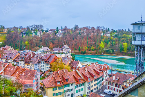 Matte district on the foot of Altstadt's hill on the bottomland of Aare river, Bern, Switzerland photo