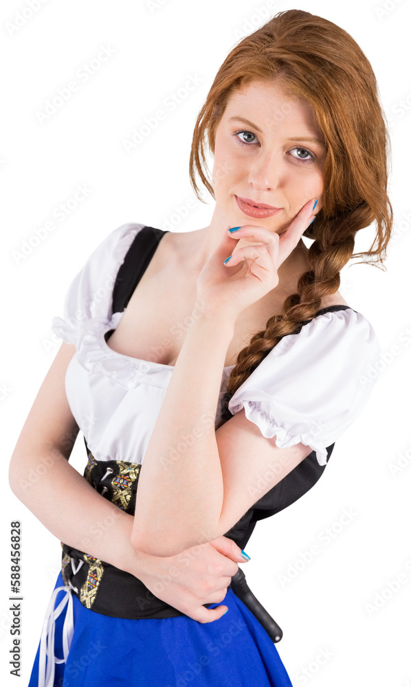 Oktoberfest girl smiling at camera Oktoberfest girl smiling at camera
