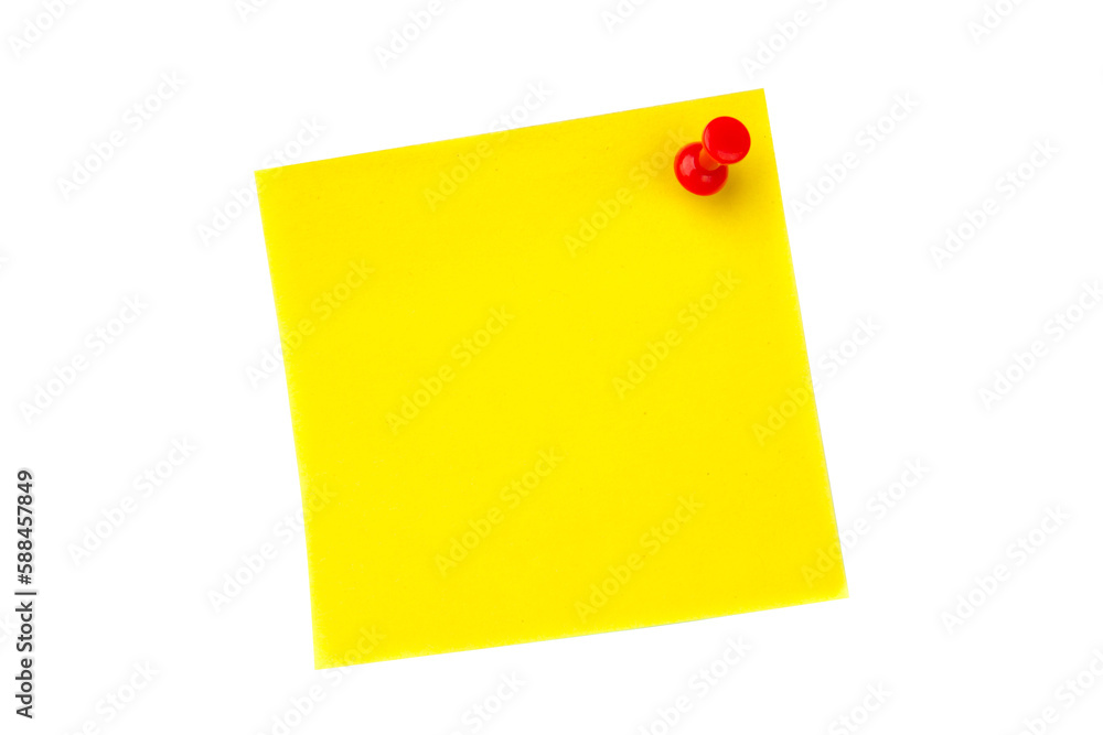 Digital image of pushpin on yellow paper Digital image of pushpin on yellow paper