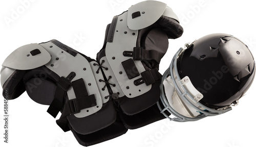Chest protector with sports helmet photo
