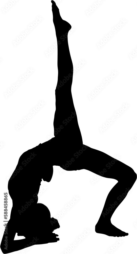 Flexible silhouette woman exercising Flexible silhouette woman exercising