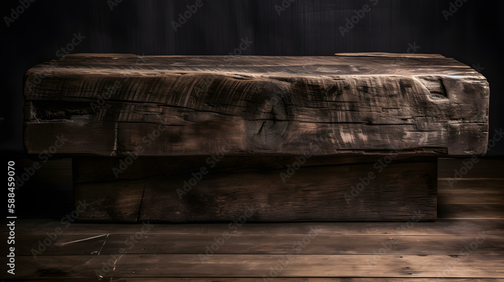 Dark Aged Wood Plank table Dark Aged Wood Plank table