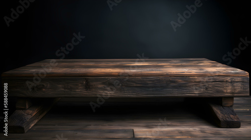 Dark Aged Wood Plank table