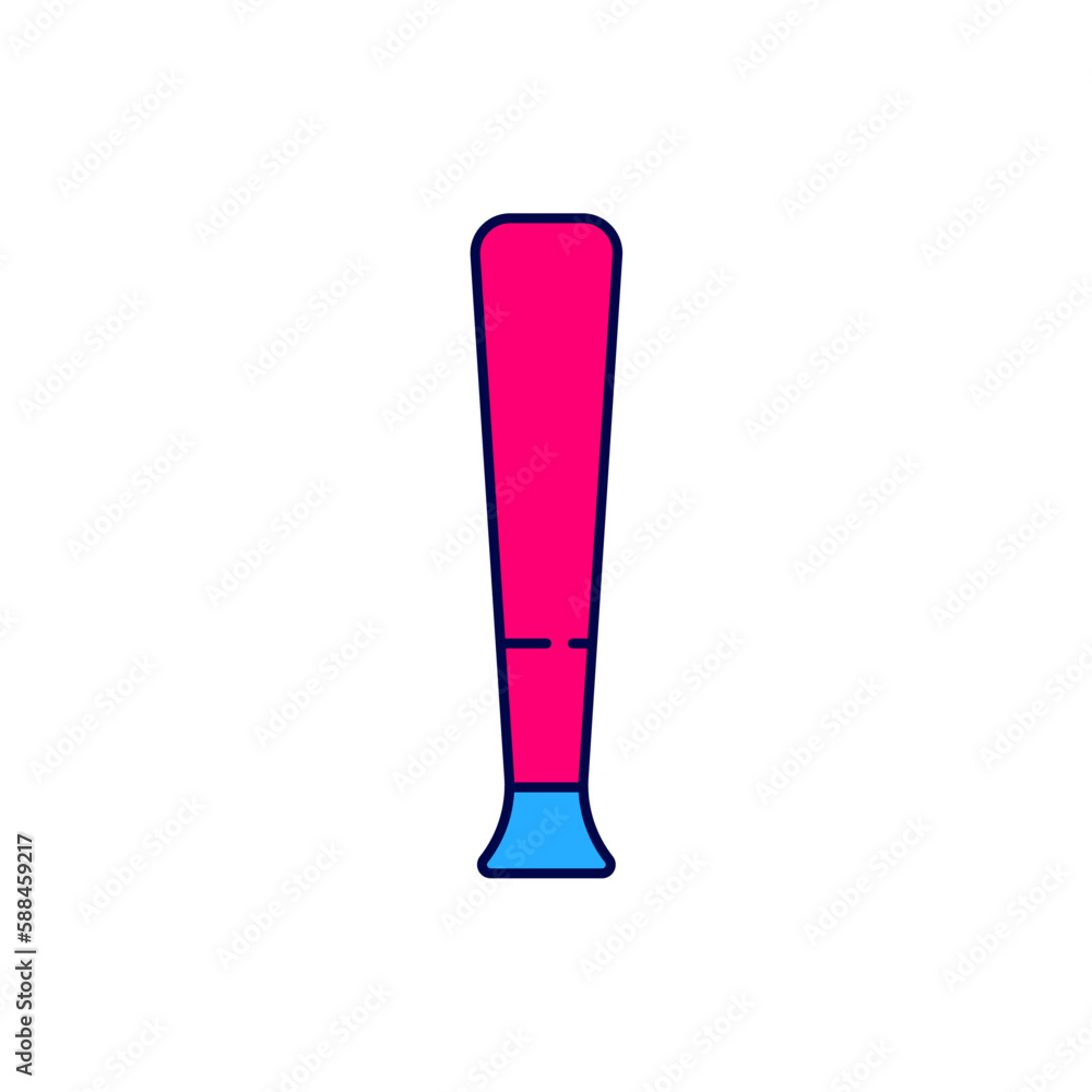 Filled outline Baseball bat icon isolated on white background. Sport equipment. Vector Filled outline Baseball bat icon isolated on white background. Sport equipment. Vector