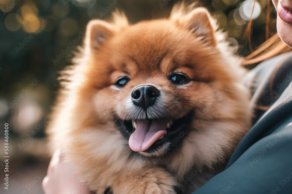 Portrait of a cute happy dog smiling. AI generated content Portrait of a cute happy dog smiling. AI generated content