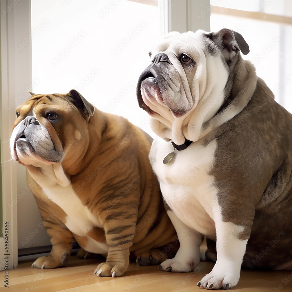 overweight obese dogs. AI generated content