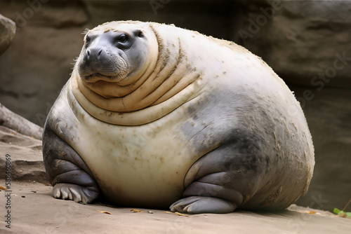 overweight obese seals. AI generated content
