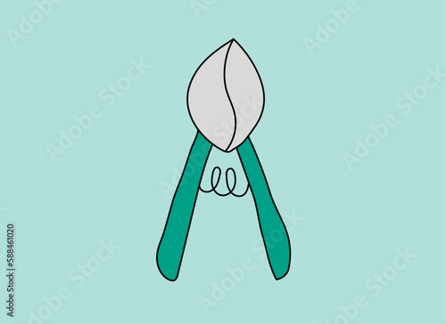 Illustration of gardening pruners