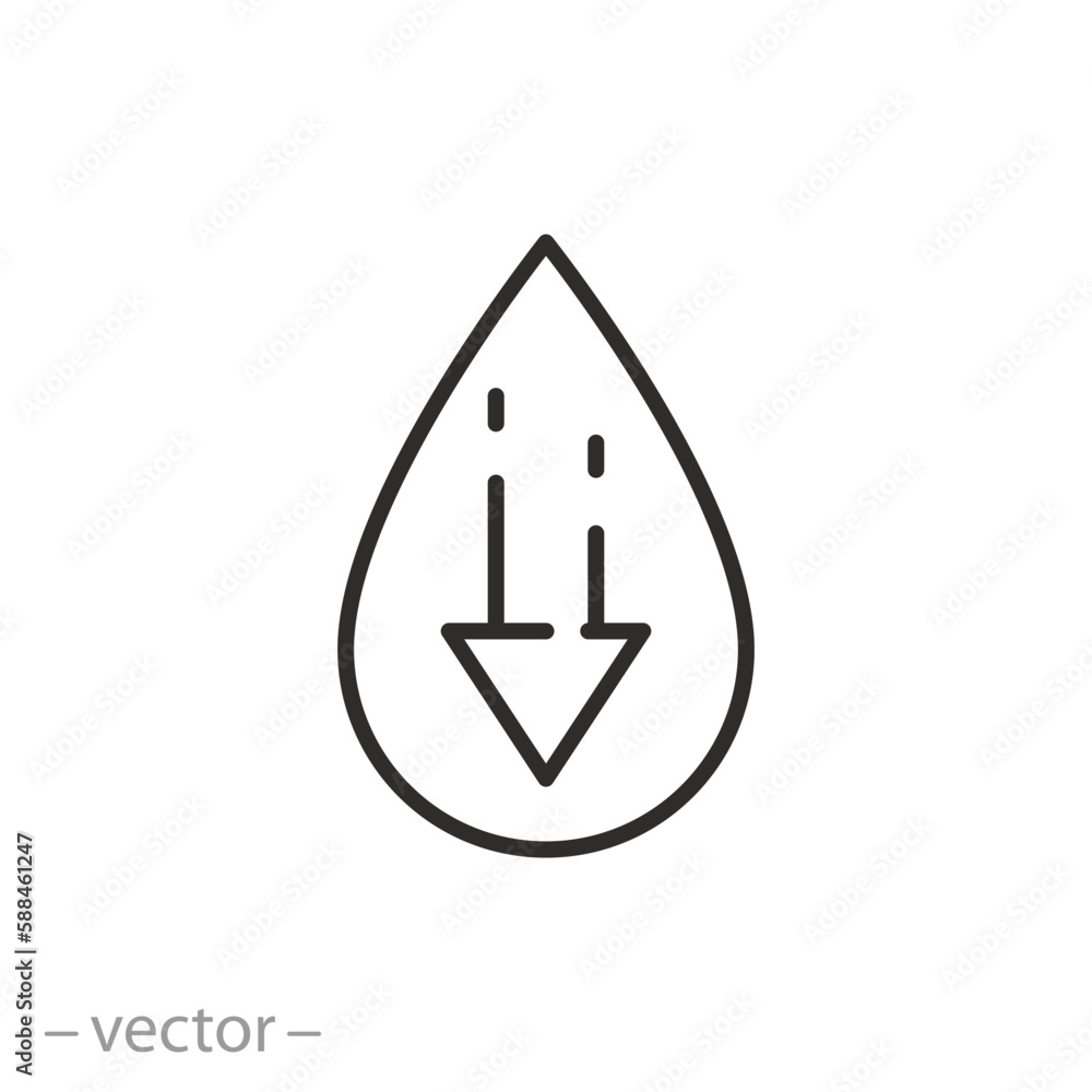 cholesterol low level icon, drop blood with arrow down, linear symbol on white background - editable stroke vector illustration eps10 cholesterol low level icon, drop blood with arrow down, linear symbol on white background - editable stroke vector illustration eps10