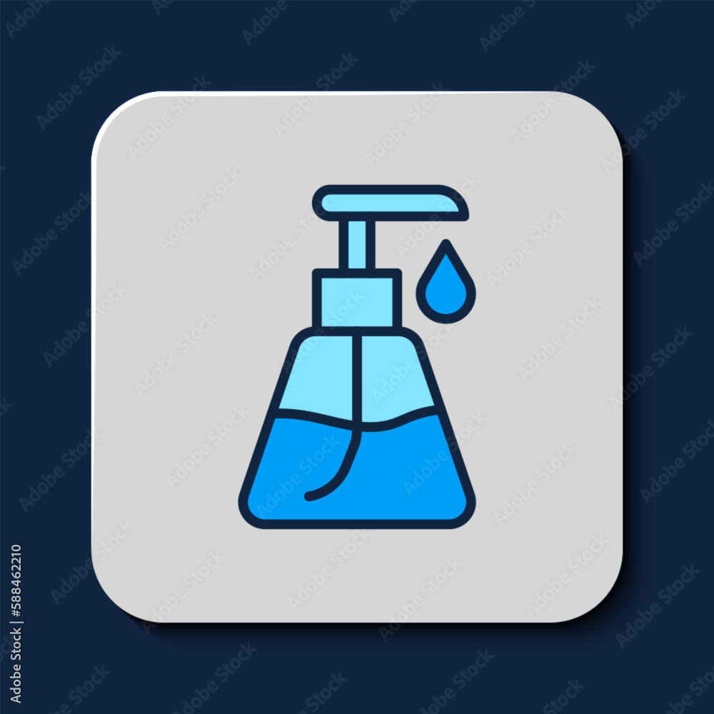Filled outline Cream or lotion cosmetic tube icon isolated on blue background. Body care products for men. Vector Filled outline Cream or lotion cosmetic tube icon isolated on blue background. Body care products for men. Vector