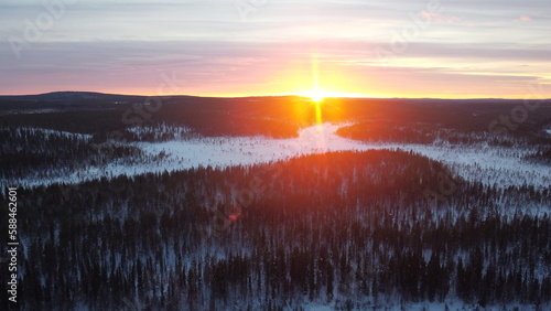 Sunset in Finnish Lapland