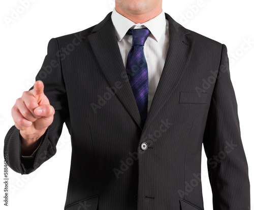 Businessman standing and pointing