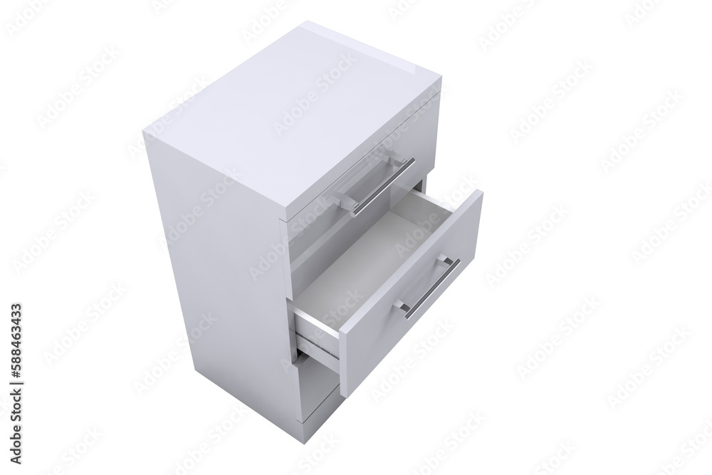 Computer generated image of open filing cabinet Computer generated image of open filing cabinet