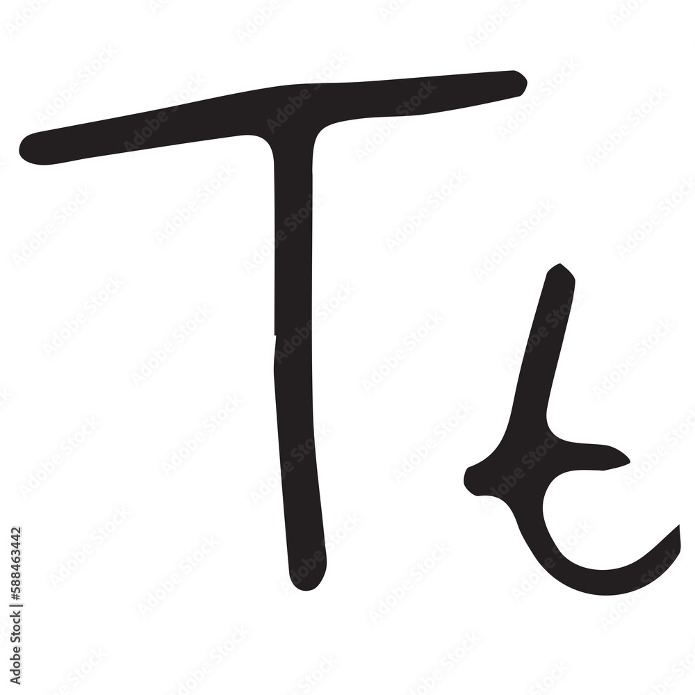 Digital image of letter t Digital image of letter t