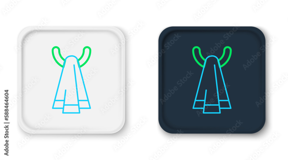 Line Towel on a hanger icon isolated on white background. Bathroom towel icon. Colorful outline concept. Vector Line Towel on a hanger icon isolated on white background. Bathroom towel icon. Colorful outline concept. Vector