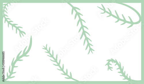 Minimalist background with decorative green plants