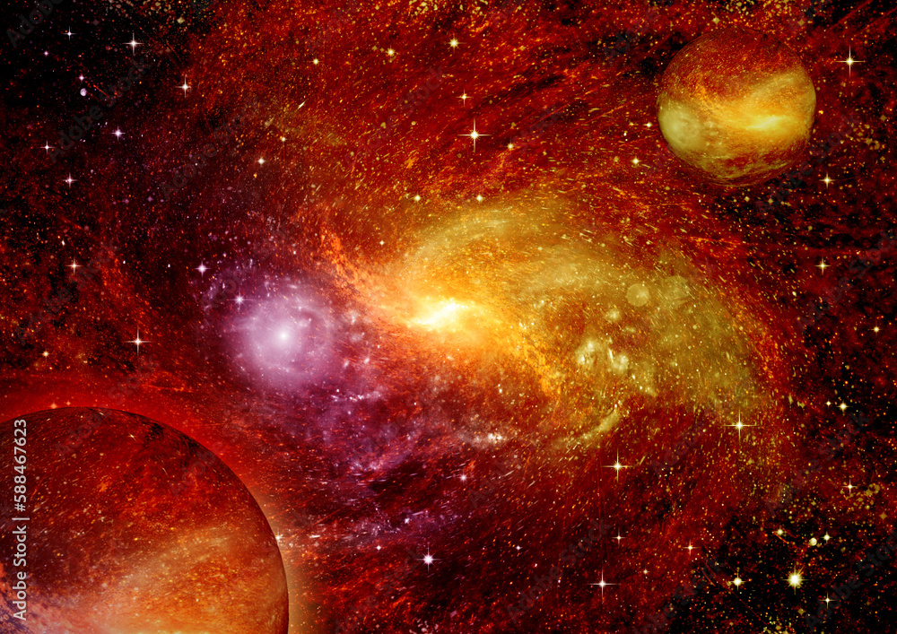 galaxy in a free space. 3D rendering