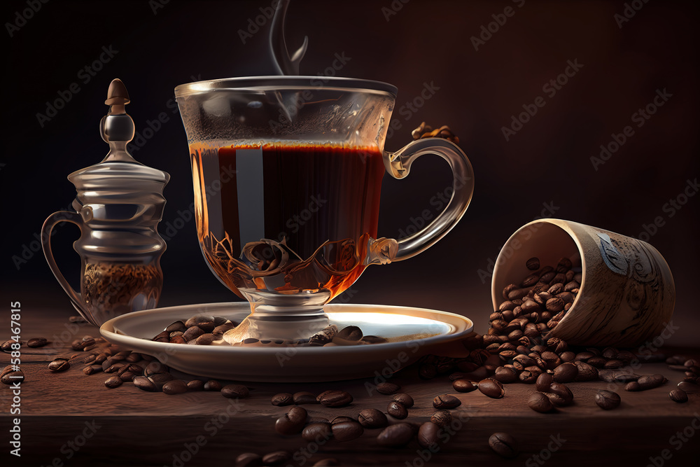White realistic coffee cup with smoke isolated. Generative Ai White realistic coffee cup with smoke isolated. Generative Ai