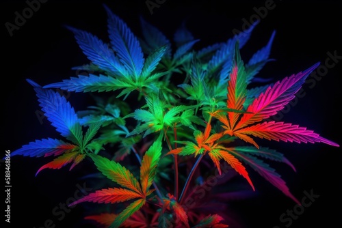 Cannabis Marijuana Weed Colorful Generative AI