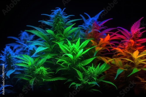 Cannabis Marijuana Weed Colorful Generative AI