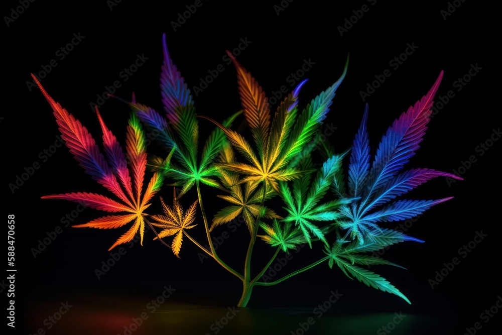 Cannabis Marijuana Weed Colorful Generative AI