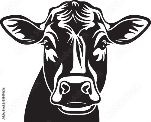 Cow head Vector Illustration, SVG