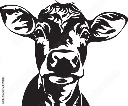 Cow head Vector Illustration, SVG